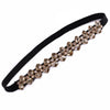Women's Rhinestone Embellished Elastic Pu Leather Waist Belt With Alloy Buckle And Snap Closure