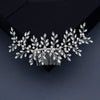 Women's Rhinestone Flower Hair Comb Handmade Woven Headdress For Bridal Wedding And Traditional Dress