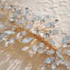 Women's Rhinestone Flower Hair Comb Handmade Woven Headdress For Bridal Wedding And Traditional Dress