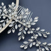 Women's Rhinestone Flower Hair Comb Handmade Woven Headdress For Bridal Wedding And Traditional Dress