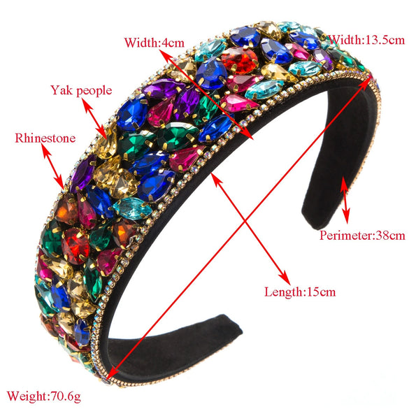 Women's Rhinestone Geometric Retro Widebrimmed Headband Hair Accessories