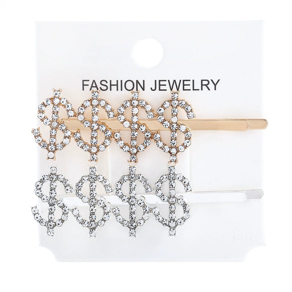 Women's Rhinestone Letter Hair Side Clip Sparkling Text Design Bangs Hairpin Accessory