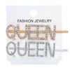 Women's Rhinestone Letter Hair Side Clip Sparkling Text Design Bangs Hairpin Accessory