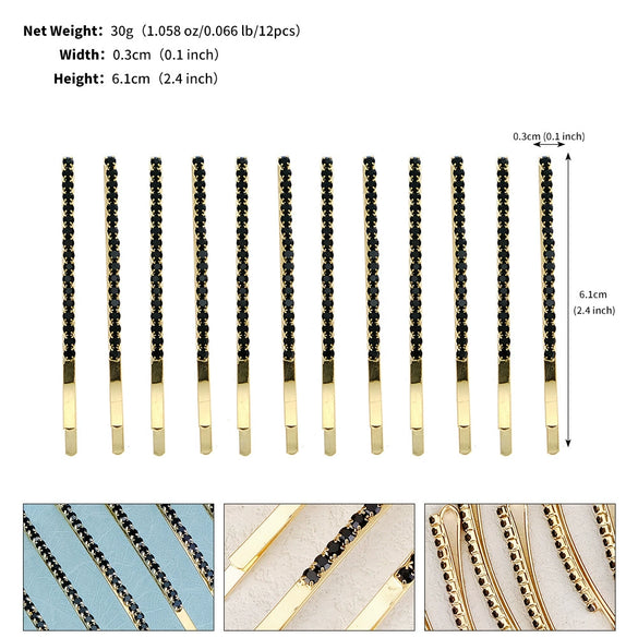 Women's Rhinestone Metal Side Hair Clip Simple Sparkling Bangs Barrette For Everyday Hairstyles