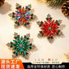 Women's Rhinestone Snowflake Brooch In Zinc Alloy Festive Decorative Corsage For Sweaters And Dresses