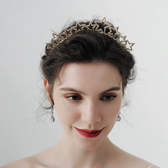 Women's Rhinestone Star Headband Diamond Design