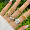 Women's Ring S925 Silver Heart Shape Geometric French Retro Electroplated