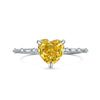 Women's Ring S925 Silver Heart Shape Geometric French Retro Electroplated