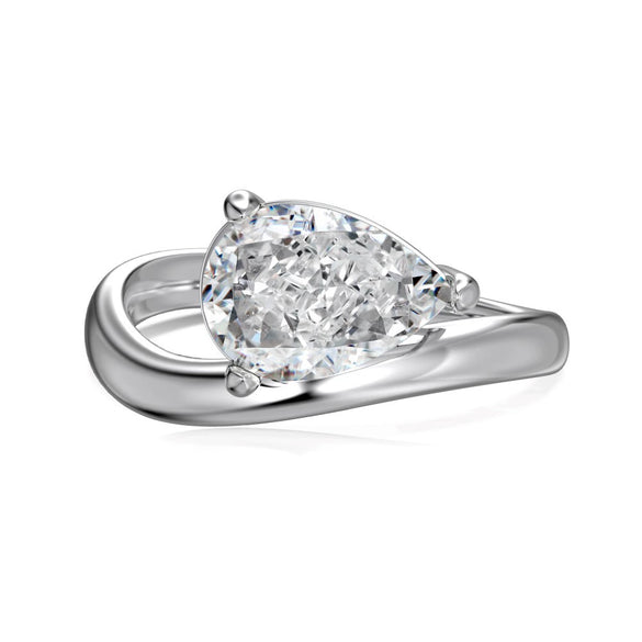 Women's Ring S925 Sterling Silver Geometric Style Flower Cut Square Water Drops Snowflake Zircon Electroplated