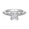 Women's Ring S925 Sterling Silver Geometric Style Flower Cut Square Water Drops Snowflake Zircon Electroplated