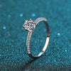Women's Ring Sterling Silver 925 Plated Pt950 Gold The Crown Pattern Moissanite Six Claw Half Mountain Style Electroplated