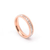 Women's Rose Gold Electroplated Titanium Steel Fashion Ring With Rhinestone Accent For Index Finger