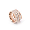 Women's Rose Gold Electroplated Titanium Steel Fashion Ring With Rhinestone Accent For Index Finger
