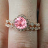 Women's Rose Gold Flower Ring Set With Micro Inlaid Zircon Electroplated Metal Hand Jewelry Elegant Fashion Style