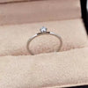 Women's Rose Gold Plated Titanium Steel Geometric Ring With Pearlescent Finish Wedding Engagement Jewelry Gift