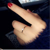 Women's Rose Gold Plated Titanium Steel Geometric Ring With Pearlescent Finish Wedding Engagement Jewelry Gift