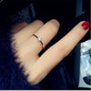 Women's Rose Gold Plated Titanium Steel Geometric Ring With Pearlescent Finish Wedding Engagement Jewelry Gift