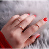 Women's Rose Gold Plated Titanium Steel Geometric Ring With Pearlescent Finish Wedding Engagement Jewelry Gift