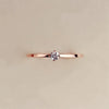 Women's Rose Gold Plated Titanium Steel Geometric Ring With Pearlescent Finish Wedding Engagement Jewelry Gift
