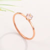Women's Rose Gold Titanium Steel Heart Shape Ring With Six Claw Diamond Inlay Fashion Jewelry