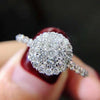 Women's Round Copper Geometric Zircon Inlaid Ring