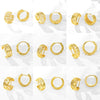 Women's Round Frosted Hollow Copper Earrings With Electroplated Finish For Wholesale Jewelry Collections