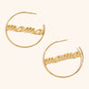 Women's Round Geometric Letter Text Earrings In Stainless Steel With Electroplated Finish