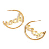 Women's Round Geometric Letter Text Earrings In Stainless Steel With Electroplated Finish