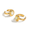 Women's Round Geometric Open Ring In Gold Plated Stainless Steel Unique Lightweight Fashion Jewelry Accessory