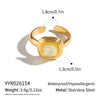 Women's Round Geometric Open Ring In Gold Plated Stainless Steel Unique Lightweight Fashion Jewelry Accessory