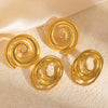 Women's Round Hoop And Bow Tie Stainless Steel Earrings With Electroplating Non Fading Geometric And Personalized Style