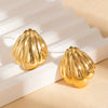 Women's Round Hoop And Bow Tie Stainless Steel Earrings With Electroplating Non Fading Geometric And Personalized Style
