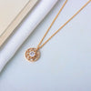 Women's Round Six Point Star Necklace In S925 Sterling Silver With Mixed Gem Pendant Electroplated Clavicle Chain Light Luxury Jewelry