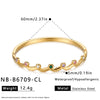 Women's Round Stainless Steel Bracelet With Zircon Inlay Simple Fashionable Design And Colorfast Gold Plated Finish