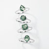 Women's S925 Silver Aqua Agate Geometric Ring With Diamond Design