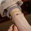 Women's S925 Silver Bracelet With Natural Jade Purple Freshwater Pearl And Agate In Light Luxury Style