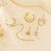 Women's S925 Silver Copper Plated Real Gold Geometric Circle Ear Buckle Earrings With Zirconia