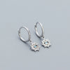 Women's S925 Silver Electroplated Cross Design Sense Earrings With Star And Devil's Eye Elements