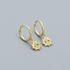 Women's S925 Silver Electroplated Cross Design Sense Earrings With Star And Devil's Eye Elements