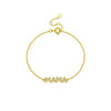 Women's S925 Silver English Letter Simple Allmatch Classic Thin Chain Stacked Bracelet With Electroplating