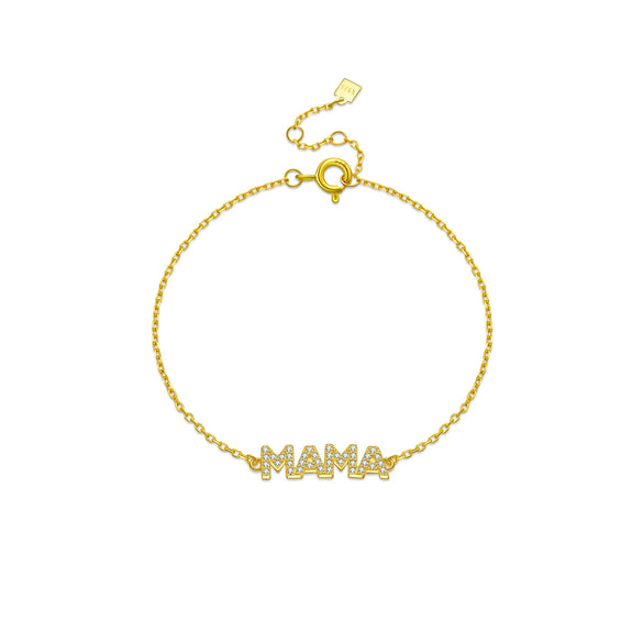 Women's S925 Silver English Letter Simple Allmatch Classic Thin Chain Stacked Bracelet With Electroplating