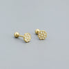 Women's S925 Silver Flower Drop Earrings With Dripping Oil Design