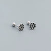 Women's S925 Silver Flower Drop Earrings With Dripping Oil Design