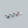 Women's S925 Silver Flower Drop Earrings With Dripping Oil Design