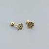 Women's S925 Silver Flower Drop Earrings With Dripping Oil Design