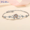 Women's S925 Silver Flower Inlaid Electroplated Bracelet