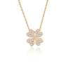 Women's S925 Silver Fourleaf Clover Diamond Microinlaid Geometry Style Pendant Necklace With Cross Chain