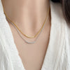 Women's S925 Silver Geometric Cross Chain Necklace Electroplated With 18K Gold