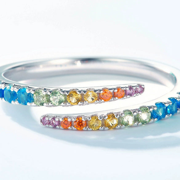 Women's S925 Silver Geometric Diamond Ring