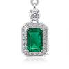 Women's S925 Silver Geometric Elegant Vintage Light Luxury Nurturing Emerald Earrings